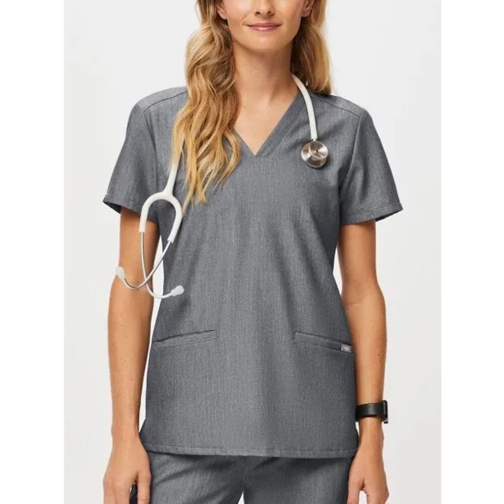 FIGS Graphite Scrub Top